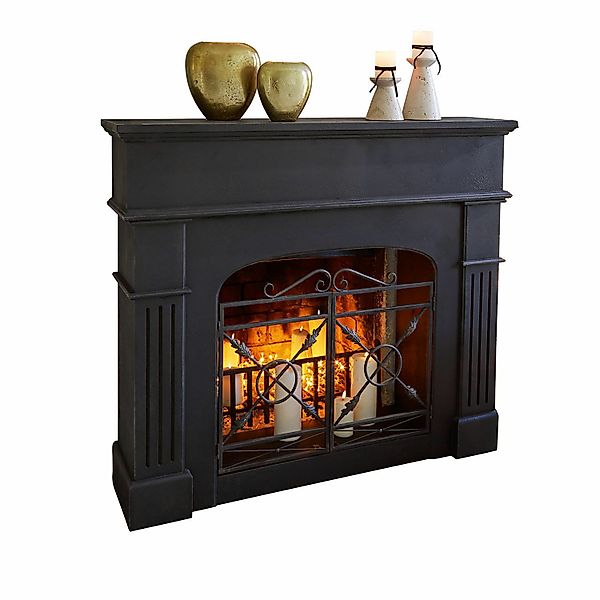 Mirabeau Kaminumbauschrank Kaminkonsole Hollowfield antikschwarz günstig online kaufen