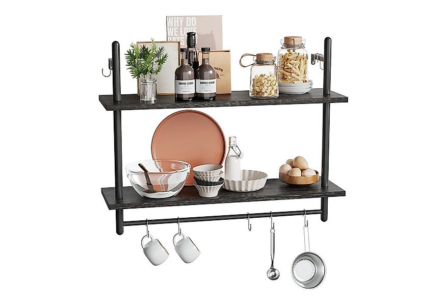 Bestier Wandregal Wandboard Holz, Küchenregal, Wandregal Badezimmer Metall, günstig online kaufen