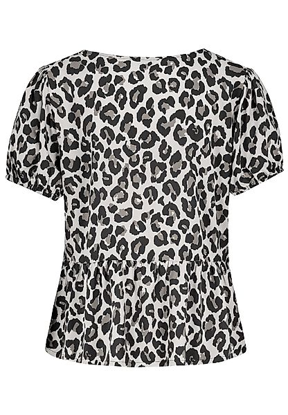 SUBLEVEL Blusenshirt Florales Muster, Schnürdetails, Kurzarm, Offen Lockere günstig online kaufen