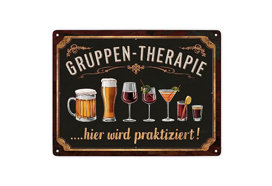 speecheese Metallschild Gruppen Therapie Alkohol Metallschild XXL in 28x38 günstig online kaufen