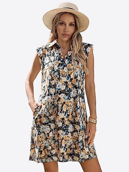 Imily Bela Druckkleid Damen ärmellos Blumenmuster mit V-Ausschnitt und Seit günstig online kaufen