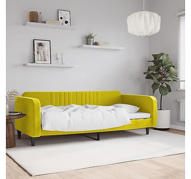 vidaXL Gästebett Tagesbett Gelb 90x200 cm Samt Gästebett Gästecouch Gästeso günstig online kaufen