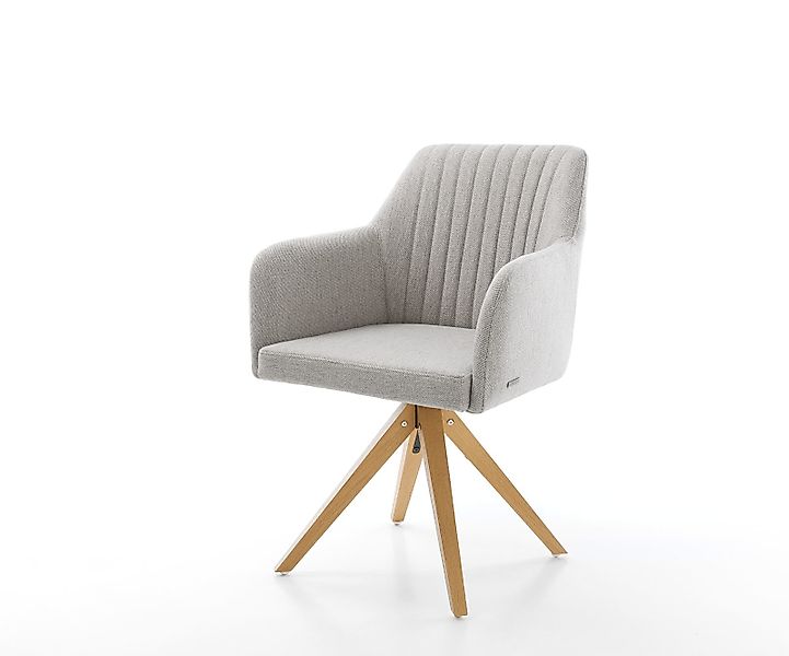 Esszimmerstuhl Greg-Flex Mikrofaser Taupe Vintage Holzgestell kantig Natur günstig online kaufen