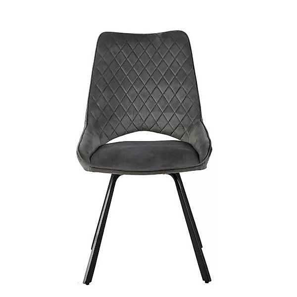 Stühle Samt und Metall in modernem Design 49 cm Sitzhöhe (2er Set) günstig online kaufen