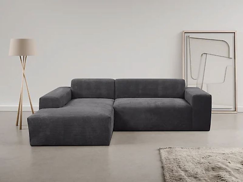 WERK2 Ecksofa »Zeus-L modern & zeitlos, Breite 253 cm, bequemes Sofa« Curvy günstig online kaufen