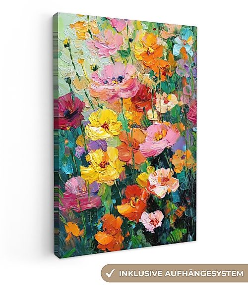 OneMillionCanvasses® Leinwandbild Blumenexplosion - Leuchtende Farben günstig online kaufen