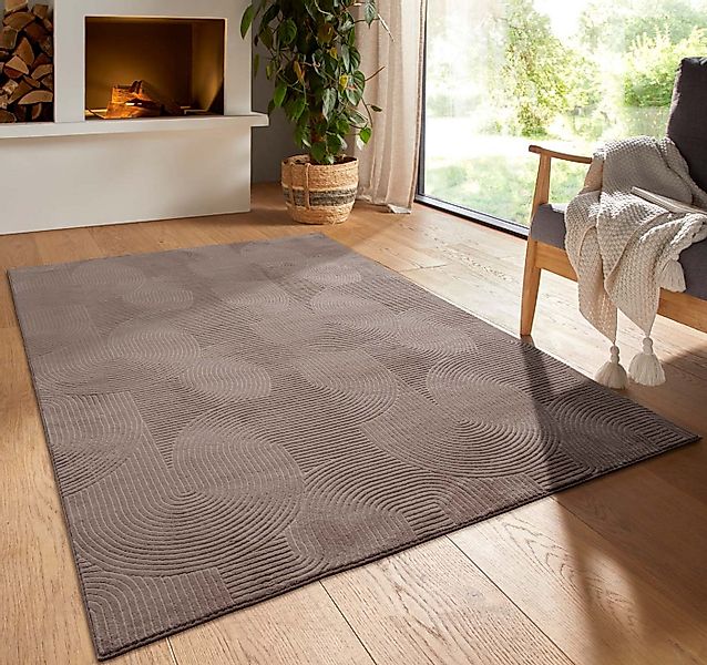 TaraCarpet Teppich TaraCarpet Homestyle 390 Wellen, rund, Höhe: 10 mm, Fell günstig online kaufen