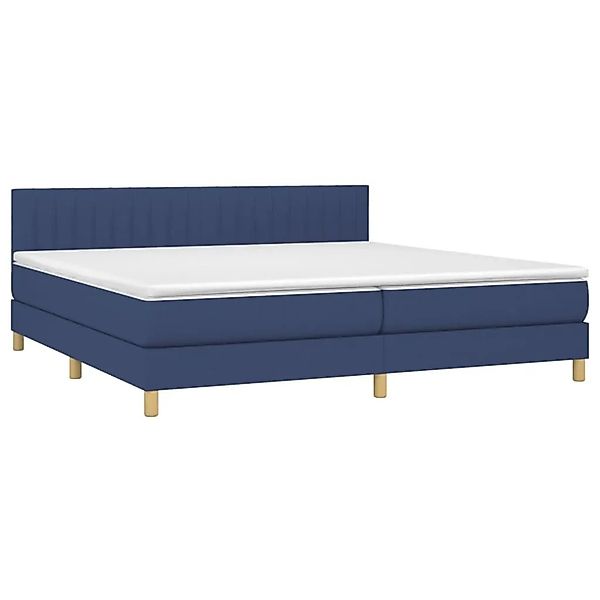 vidaXL Boxspringbett mit Matratze Blau 200x200 cm Stoff 3140807 günstig online kaufen
