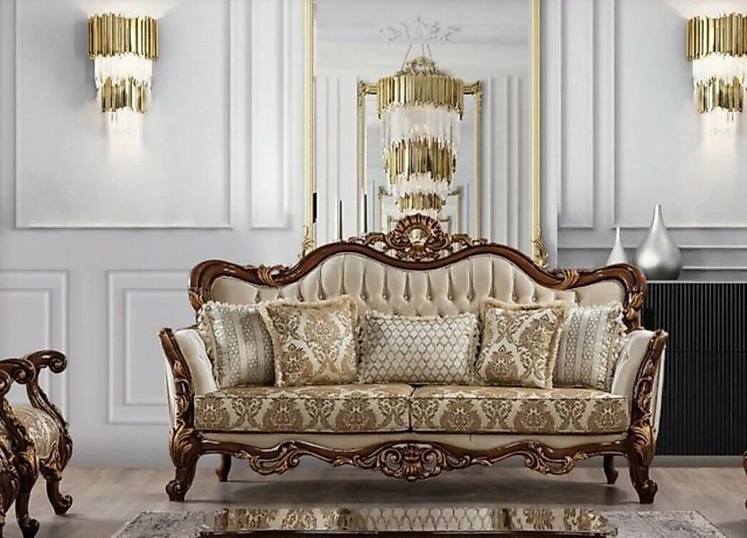 JVmoebel 3-Sitzer Sofa 3 Sitzer Barock Rokoko Stoff Dreisitzer Sofas Luxus günstig online kaufen