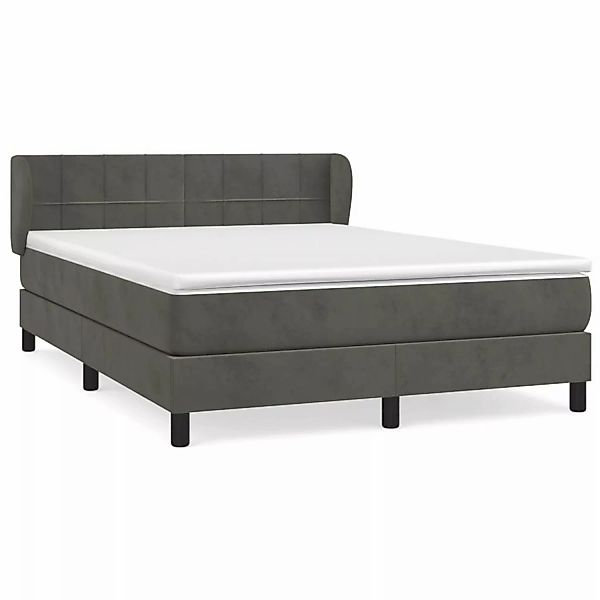 vidaXL Boxspringbett mit Matratze Dunkelgrau 140x200 cm Samt1399636 günstig online kaufen