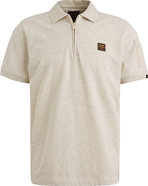 PME Legend Half-Zip Poloshirt Piqué Interlock Ecru - Größe XL günstig online kaufen