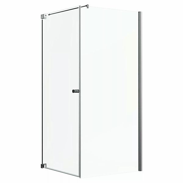 Eckdusche Brava Frame Drehtür und Wand Chrom 90 cm x 90 cm x 200 cm DIN L günstig online kaufen