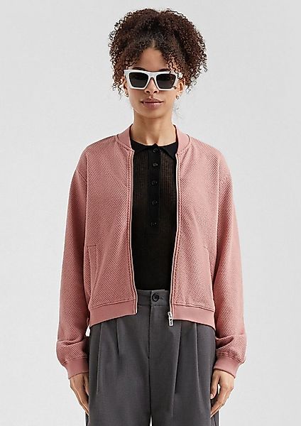 QS Sweatjacke Sweatshirt Sweatshirt im Blousonstyle mit Strukturmuster günstig online kaufen