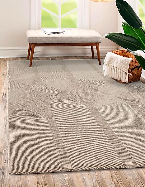 merinos Teppich "Sign 1904" rechteckig 12 mm Höhe Hoch Tief Struktur, Geome günstig online kaufen