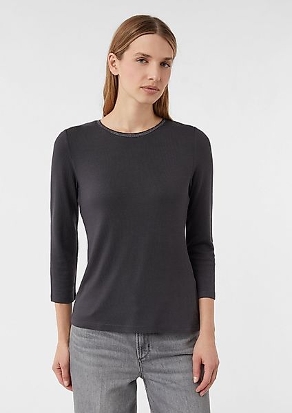 comma Langarmshirt T-Shirt Feines Jerseyshirt mit günstig online kaufen