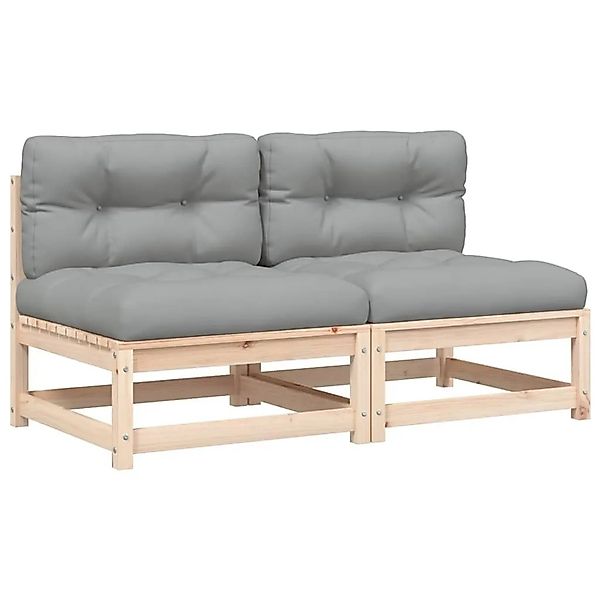 vidaXL Gartensofas ohne Armlehnen mit Kissen 2 Stk Massivholz Kiefer 838085 günstig online kaufen