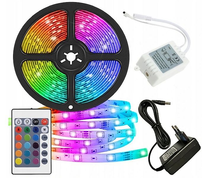 HURTNET LED Stripe RGB LED-Streifen Set 5 m IP67 wasserdicht mit Fernbedien günstig online kaufen