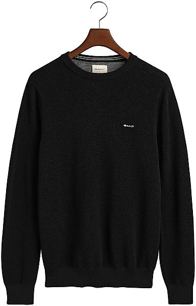 Gant Rundhalspullover "COTTON PIQUE C-NECK", mit Logostickerei auf der Brus günstig online kaufen