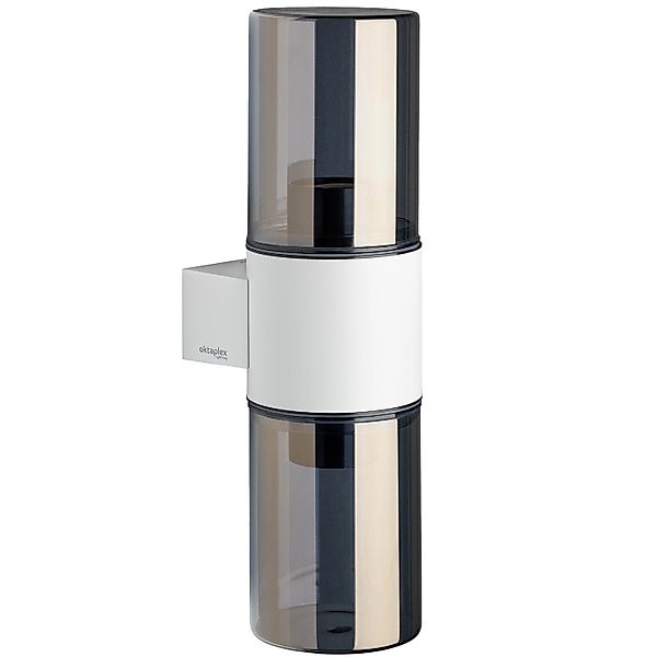 Oktaplex Puno Wandleuchte Außen 2x E27 Fassung Rauchglas IP44 Aluminium Wei günstig online kaufen