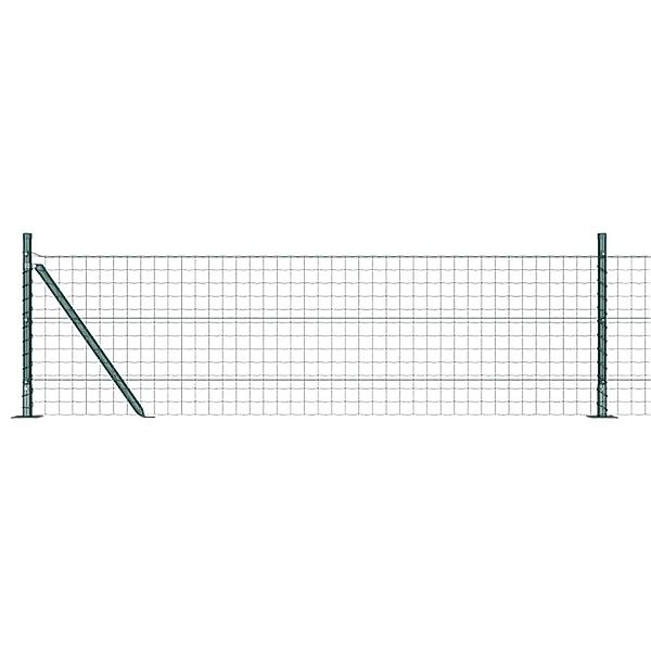 vidaXL Zaun mit Pfosten Grün 0,4 x 50 m Stahl 3350866 günstig online kaufen