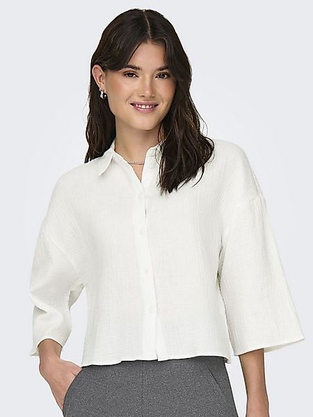 JACQUELINE de YONG Blusenshirt Legere Crepe Weite Ärmel 3/4 Hemdkragen JDYT günstig online kaufen