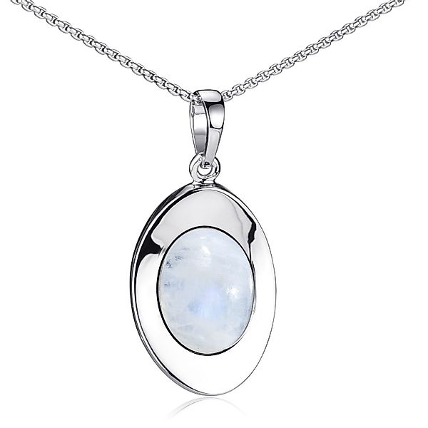 Materia Kettenanhänger Damen Silber Mondstein Weiß günstig online kaufen