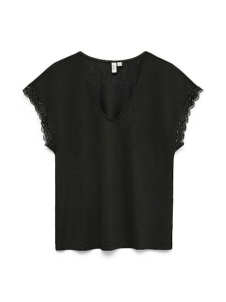 Vero Moda Blusenshirt VMIBILSA S/S V-NECK TOP JRS BTQ mit Spitzendetails günstig online kaufen