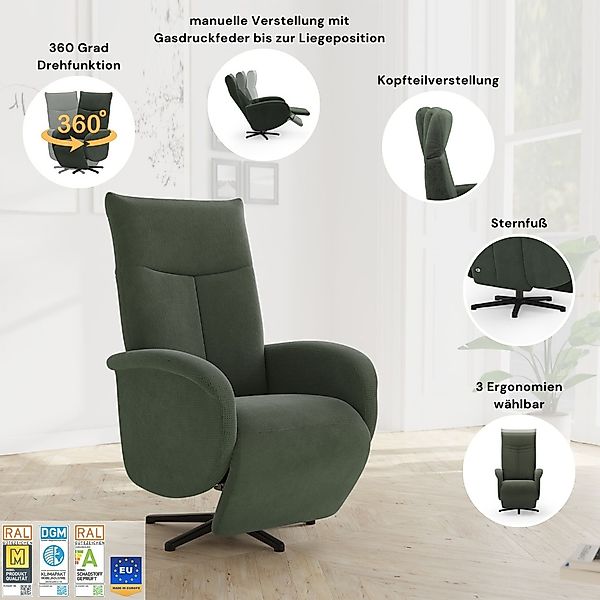 sit&more TV-Sessel "Juma, inkl. Drehfunktion & Kopfteilverstellung" Höhe Ar günstig online kaufen