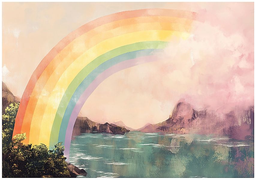 Wallarena Fototapete Kinderzimmer Regenbogen Fluss Bunt günstig online kaufen