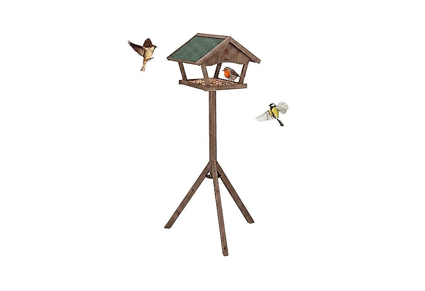 relaxdays Vogelhaus XXL Vogelfutterhaus mit Ständer, braun günstig online kaufen