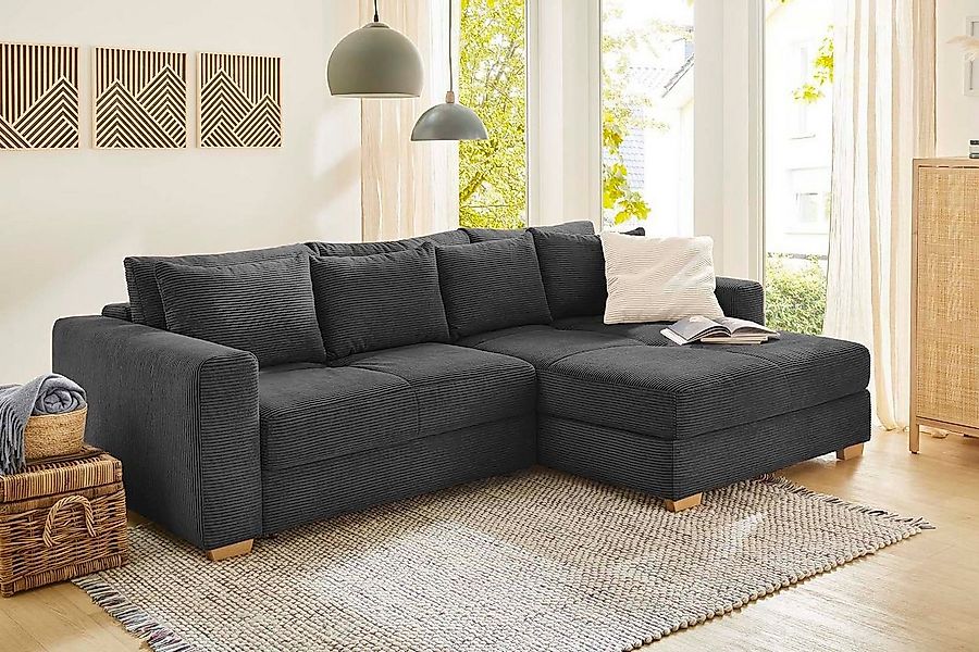 Jockenhöfer Gruppe Ecksofa Kampen L-Form, B: 288 cm, mit Bettfunktion, Bett günstig online kaufen