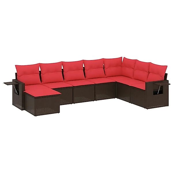 vidaXL 8-Tlg Gartensofa-Set mit Kissen Braun Polyrattan 3220563 günstig online kaufen