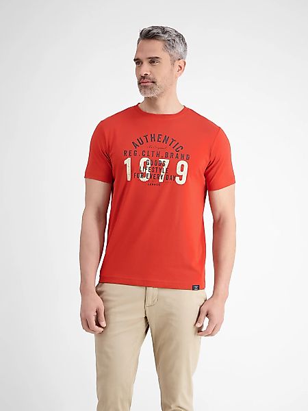 LERROS T-Shirt "Unifarbenes T-Shirt mit Print" günstig online kaufen