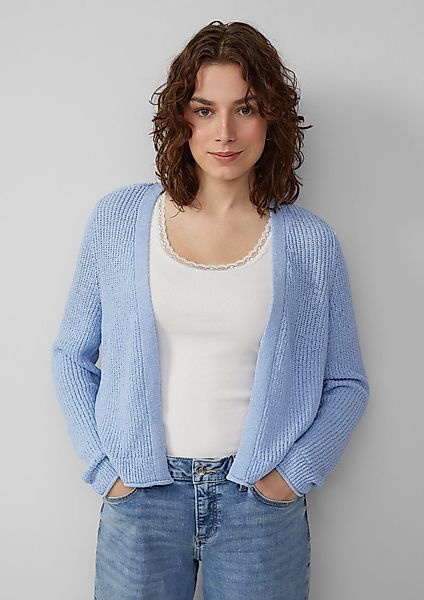 QS Funktionsjacke Strickjacke aus Bändchengarn Rollsaumblende günstig online kaufen