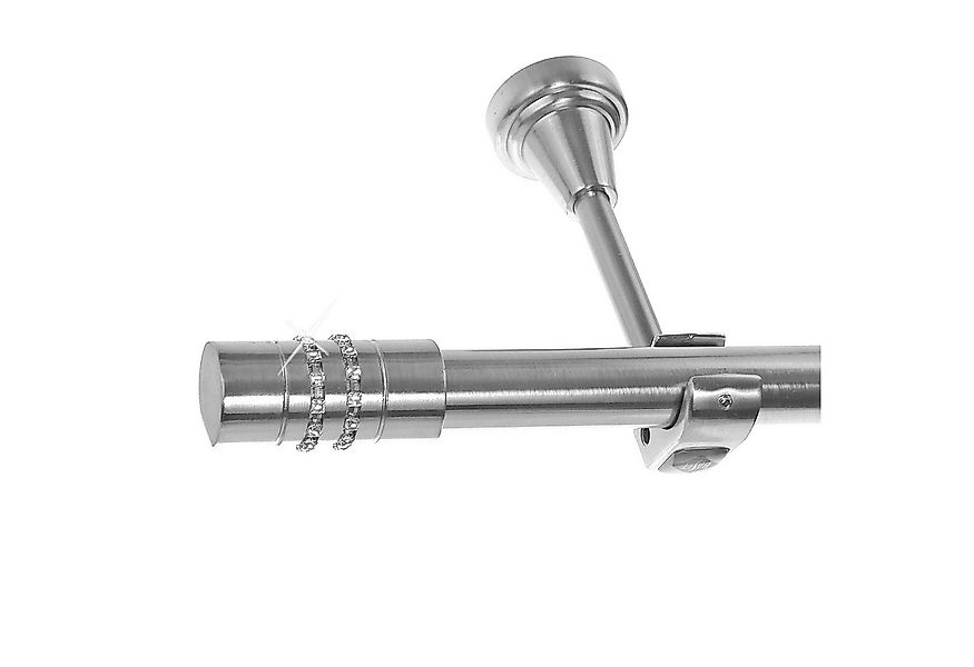 BASIT Gardinenstange Edelstahloptik 20mm mit Wandträgern 120 cm E80, Ø 20 m günstig online kaufen