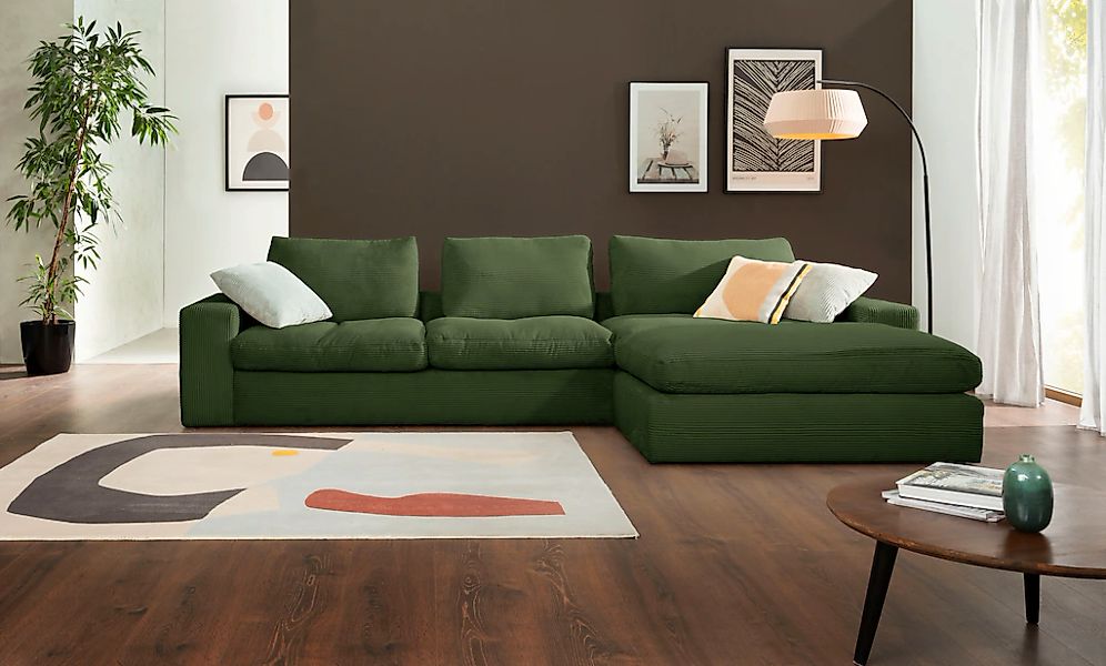 alina Ecksofa "Sandy", mit Recamiere, in modernem Cordstoff günstig online kaufen