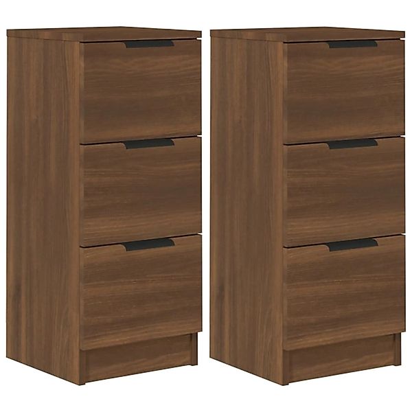 vidaXL Sideboards 2 Stk Braun Eichen-Optik 30x30x70 cm Holzwerkstoff 817017 günstig online kaufen