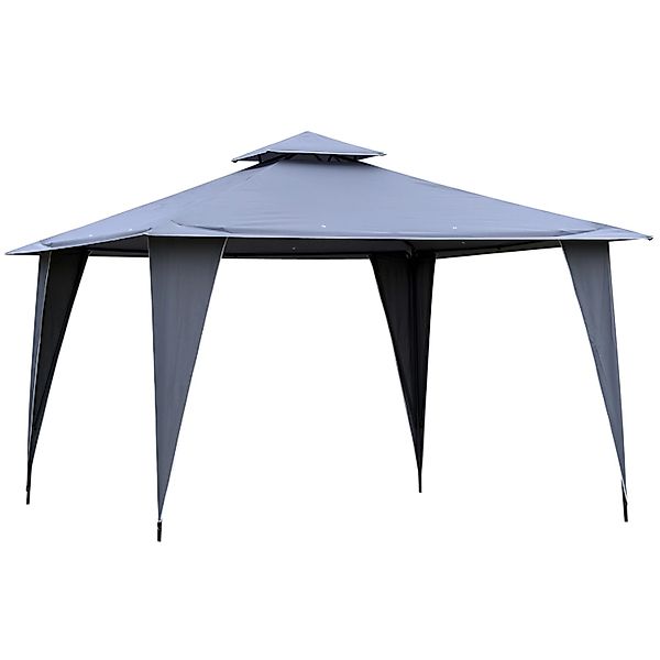 Outsunny Pavillon Metall  Polyester Grau 345L x 345B x 268H cm günstig online kaufen