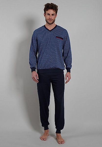 GÖTZBURG Pyjama Manhattan (2 tlg) Langarm, V-Ausschnitt, lange Hose, V-Auss günstig online kaufen