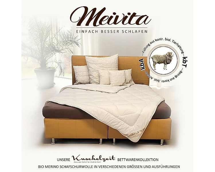 Meivita Naturhaarbettdecke Bio Merino Winterdecke kbA und kbT in 155x220 cm günstig online kaufen
