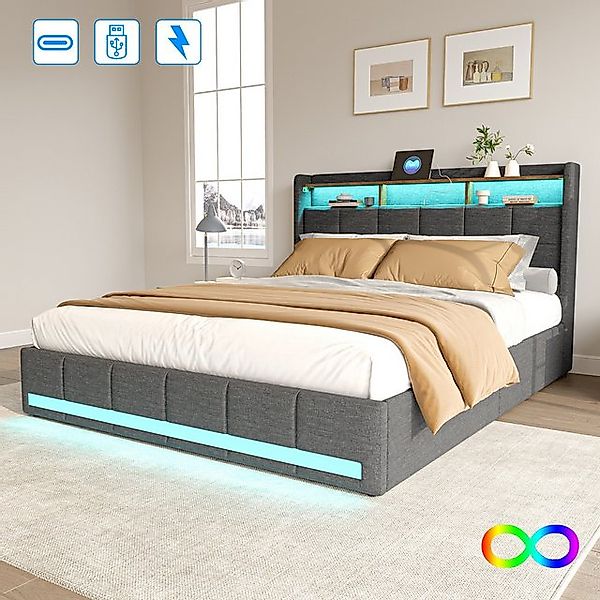 Furnishings Home Polsterbett Stauraumbett Doppelbett Jugendbett (Vier extra günstig online kaufen