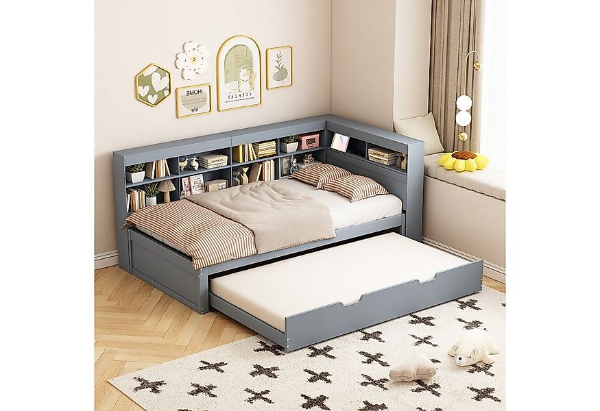 Odikalo Schlafsofa Einzelbett AusziehbaresBett Multifunktionsbett Ablagefäc günstig online kaufen