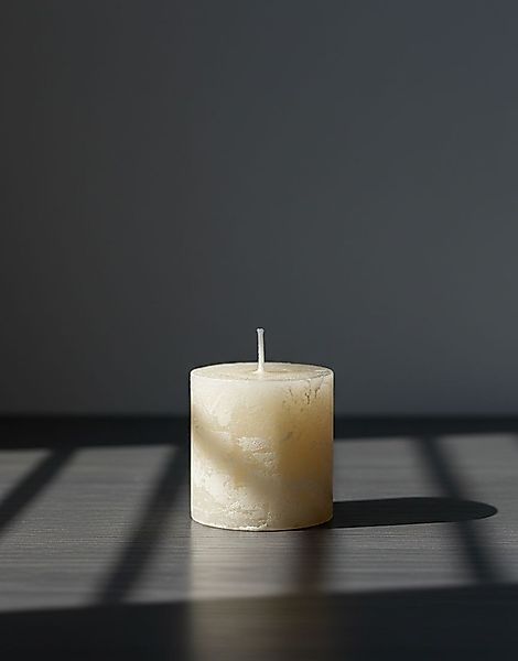 Stumpenkerze Rustikal Höhe 4 cm, Durchmesser 3,8 cm Sand günstig online kaufen