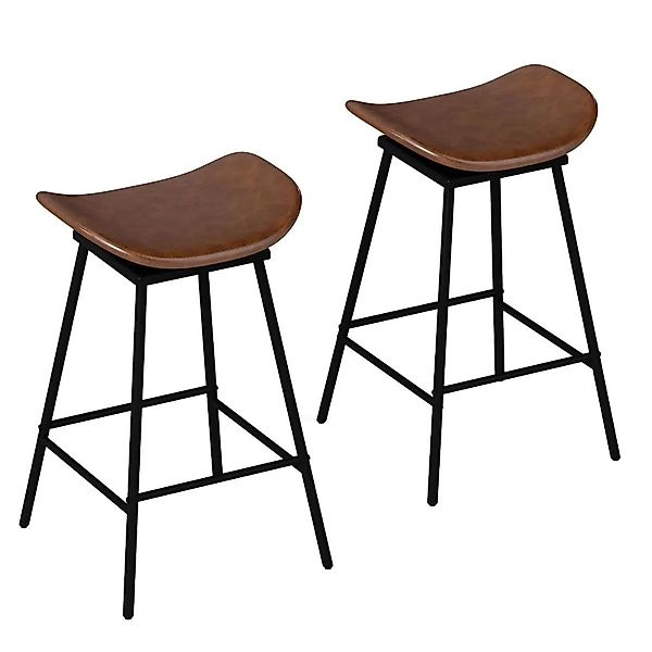 Costway Barhocker 2er Set 360° Drehbar 71,5 cm Holz Braun günstig online kaufen