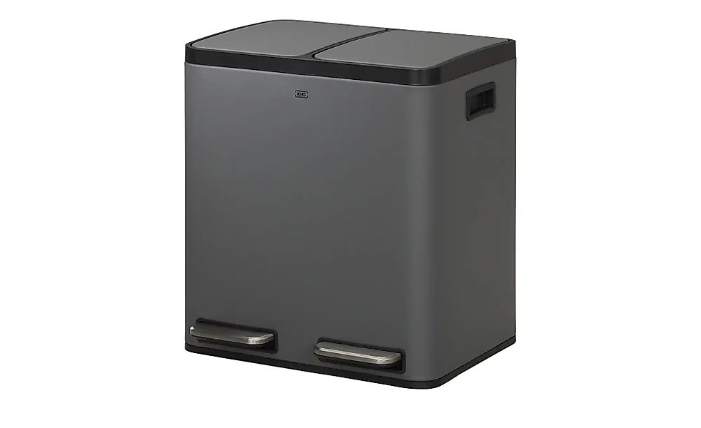 KHG Abfalleimer 2x15l   ¦ grau ¦ Eisen,Kunststoff ¦ Maße (cm): B: 41 H: 44, günstig online kaufen