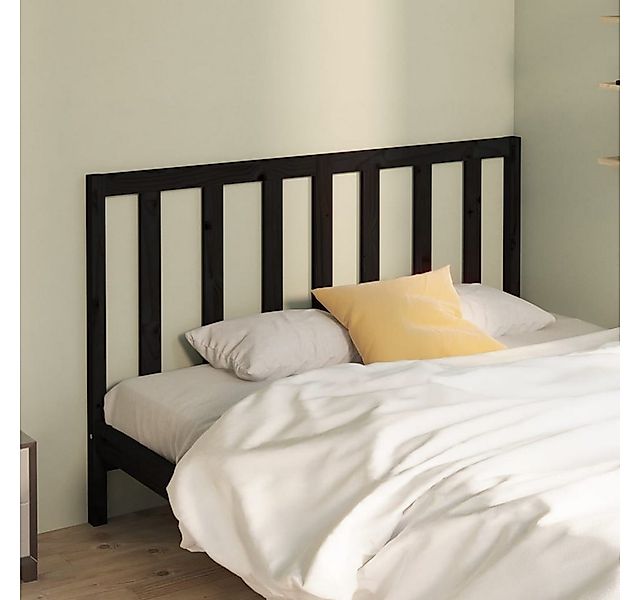 vidaXL Bett, Kopfteil Schwarz 156x4x100 cm Massivholz Kiefer günstig online kaufen