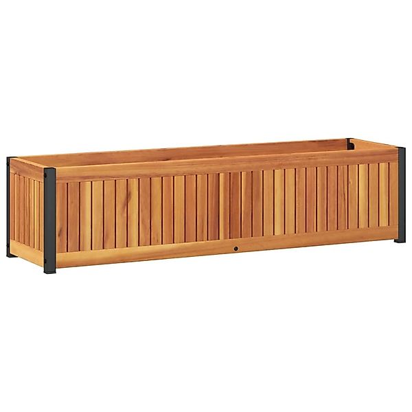 vidaXL Pflanzkübel 110x30x27,5 cm Massivholz Akazie und Stahl 367615 günstig online kaufen