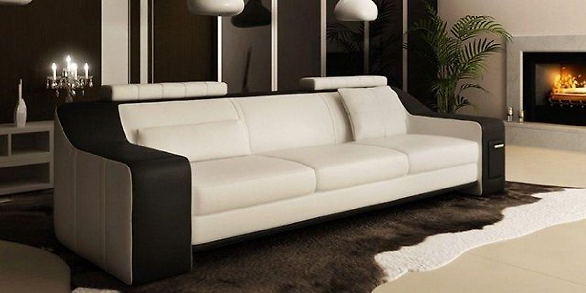 JVmoebel Sofa Ledersofa Set Sofa Couch Sofagarnitur 3+2+1 Sofas HuttenGB, M günstig online kaufen