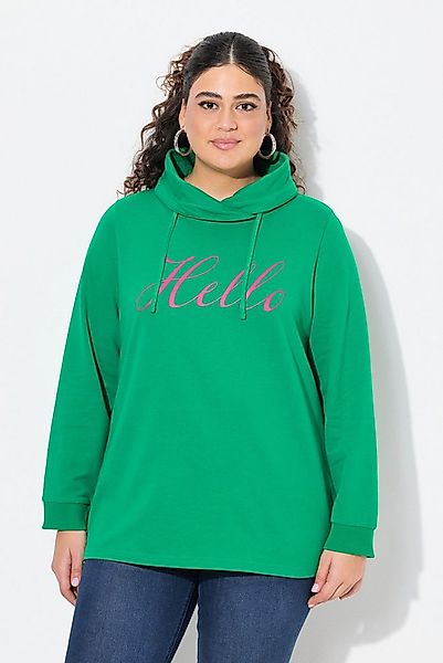 Ulla Popken Sweatshirt Sweatshirt Classic Fit HELLO Stehkragen günstig online kaufen