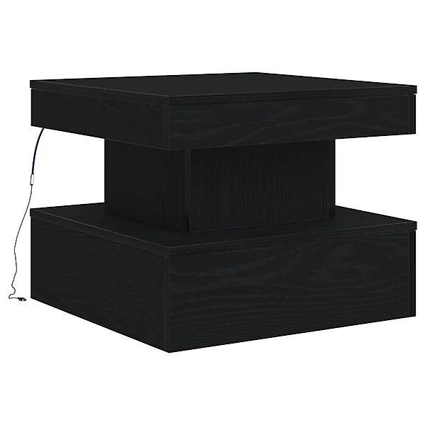 vidaXL Couchtisch mit LED-Leuchten Schwarz Eichen-Optik 50x50x40 cm 862255 günstig online kaufen